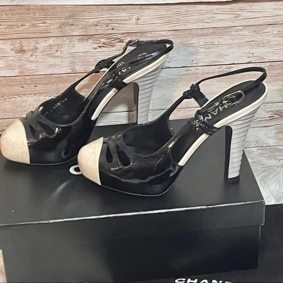 Authentic Chanel glitter Slingback heels h the - Picture 16 of 16